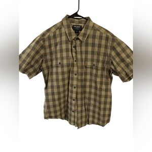 Filson Men's Xl Plaid button up shirt- short sleeve utility top